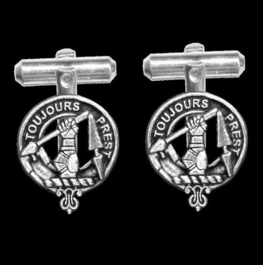 Image 0 of Carmichael Clan Badge Sterling Silver Clan Crest Cufflinks