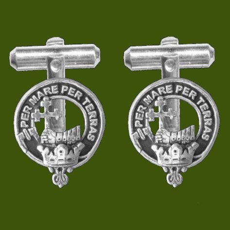 Image 0 of MacDonald Clan Badge Stylish Pewter Clan Crest Cufflinks