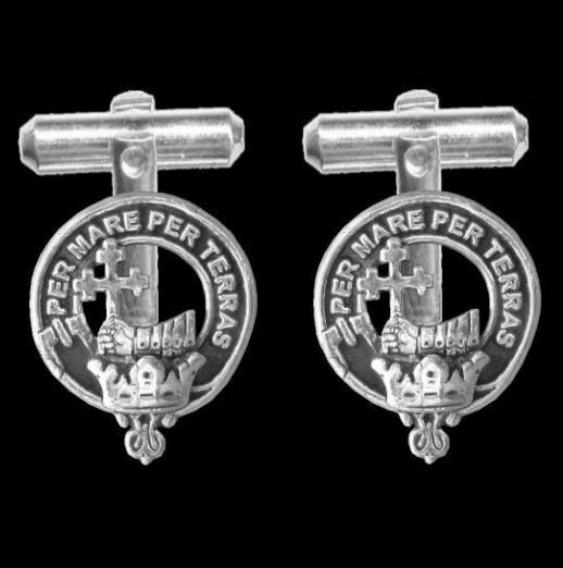 Image 0 of MacDonald Clan Badge Sterling Silver Clan Crest Cufflinks