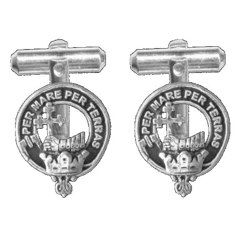 Image 1 of MacDonald Clan Badge Sterling Silver Clan Crest Cufflinks