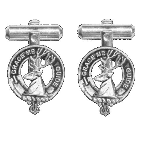 Image 1 of Forbes Clan Badge Stylish Pewter Clan Crest Cufflinks
