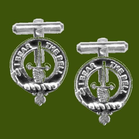 Image 0 of Bell Clan Badge Stylish Pewter Clan Crest Cufflinks
