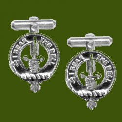 Bell Clan Badge Stylish Pewter Clan Crest Cufflinks