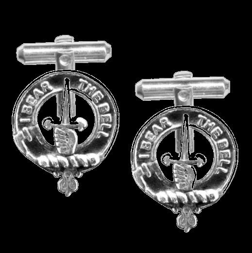 Image 0 of Bell Clan Badge Sterling Silver Clan Crest Cufflinks