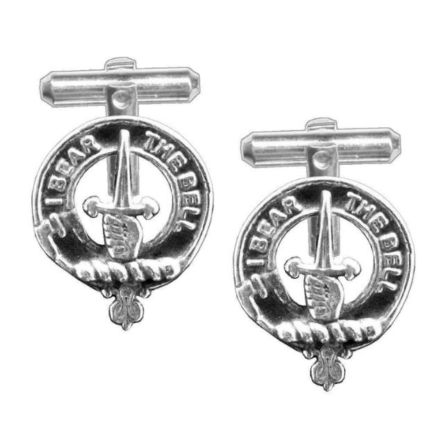 Image 1 of Bell Clan Badge Sterling Silver Clan Crest Cufflinks
