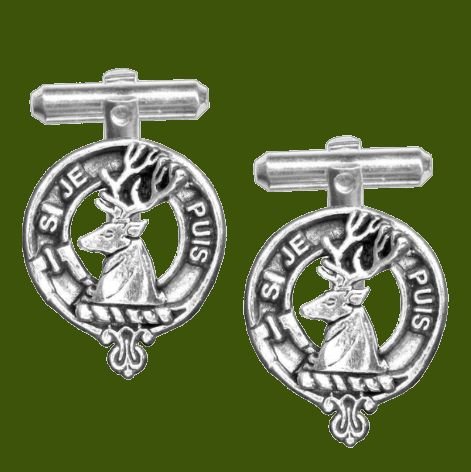 Image 0 of Colquhoun Clan Badge Stylish Pewter Clan Crest Cufflinks