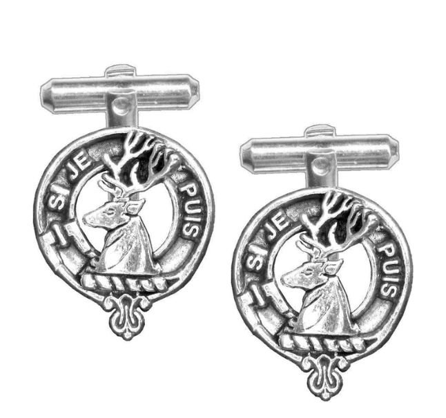 Image 1 of Colquhoun Clan Badge Sterling Silver Clan Crest Cufflinks