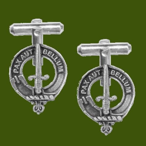 Image 0 of Blaine Clan Badge Stylish Pewter Clan Crest Cufflinks