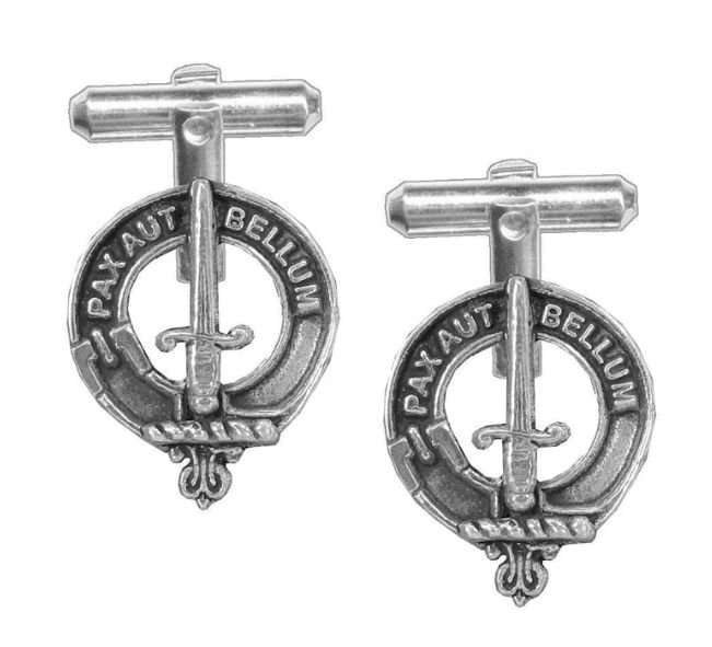 Image 1 of Blaine Clan Badge Stylish Pewter Clan Crest Cufflinks