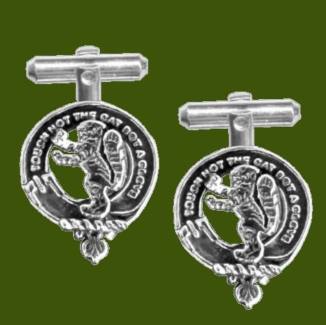 Image 0 of Chattan Clan Badge Stylish Pewter Clan Crest Cufflinks