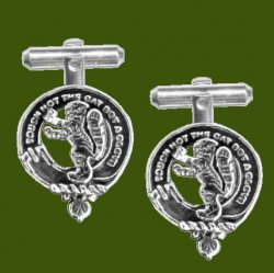 Chattan Clan Badge Stylish Pewter Clan Crest Cufflinks