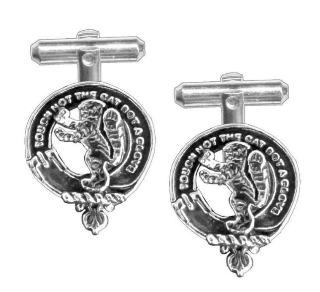 Image 1 of Chattan Clan Badge Sterling Silver Clan Crest Cufflinks