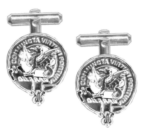 Image 1 of MacBeth Clan Badge Stylish Pewter Clan Crest Cufflinks