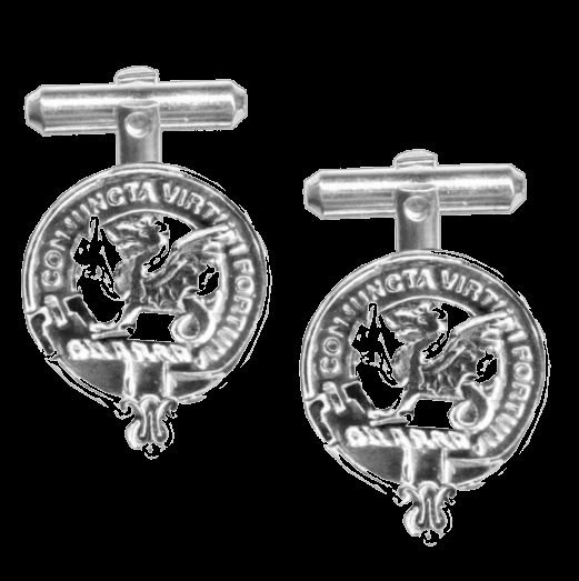 Image 0 of MacBeth Clan Badge Sterling Silver Clan Crest Cufflinks