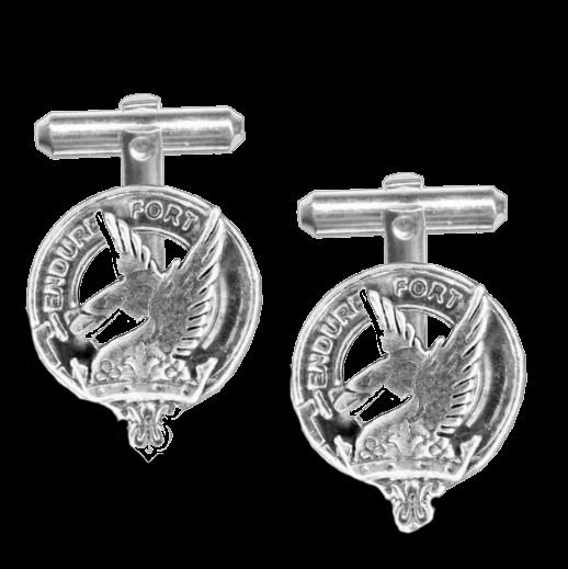Image 0 of Lindsay Clan Badge Sterling Silver Clan Crest Cufflinks
