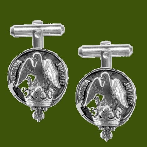 Image 0 of Hay Clan Badge Stylish Pewter Clan Crest Cufflinks