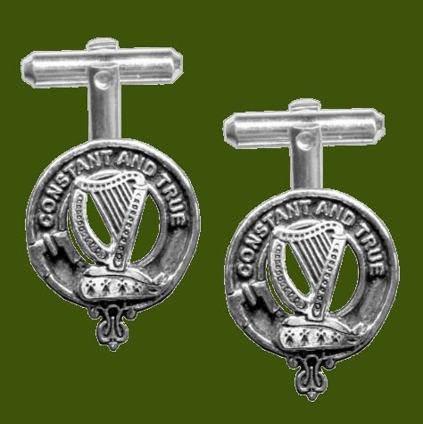 Image 0 of Rose Clan Badge Stylish Pewter Clan Crest Cufflinks
