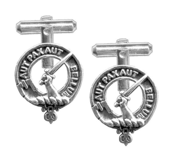 Image 1 of Gunn Clan Badge Stylish Pewter Clan Crest Cufflinks
