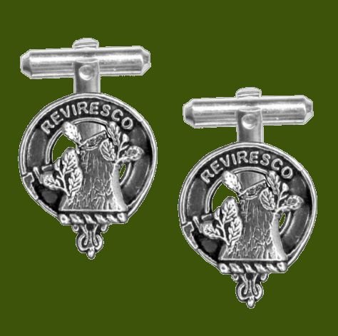 Image 0 of MacEwen Clan Badge Stylish Pewter Clan Crest Cufflinks