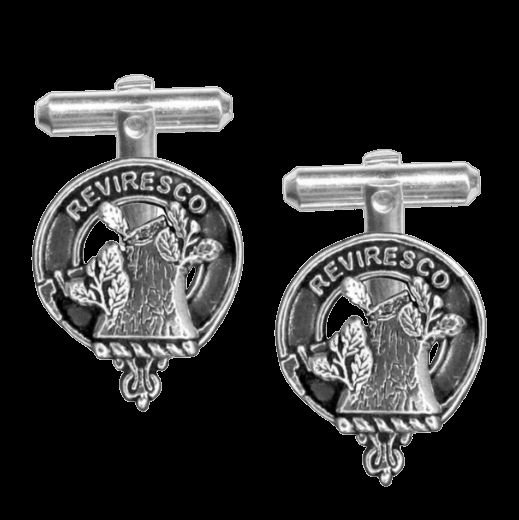 Image 0 of MacEwen Clan Badge Sterling Silver Clan Crest Cufflinks