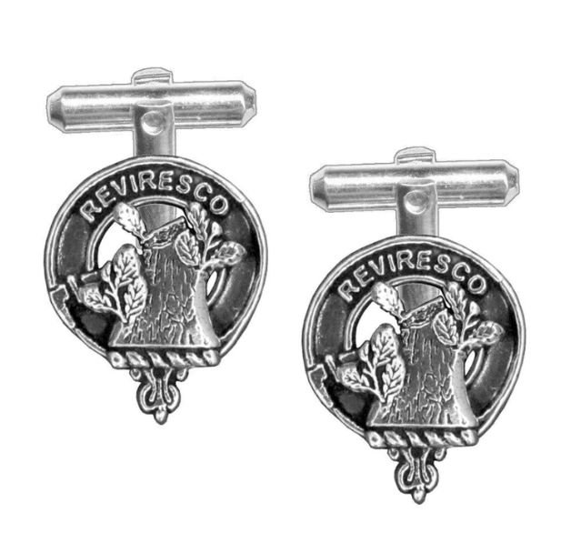 Image 1 of MacEwen Clan Badge Sterling Silver Clan Crest Cufflinks