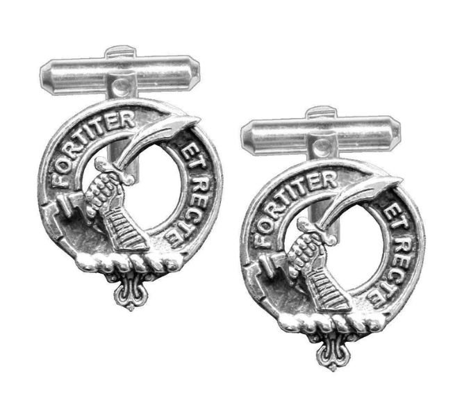 Image 1 of Elliot Clan Badge Sterling Silver Clan Crest Cufflinks