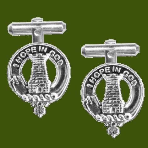 Image 0 of MacNaughton Clan Badge Stylish Pewter Clan Crest Cufflinks