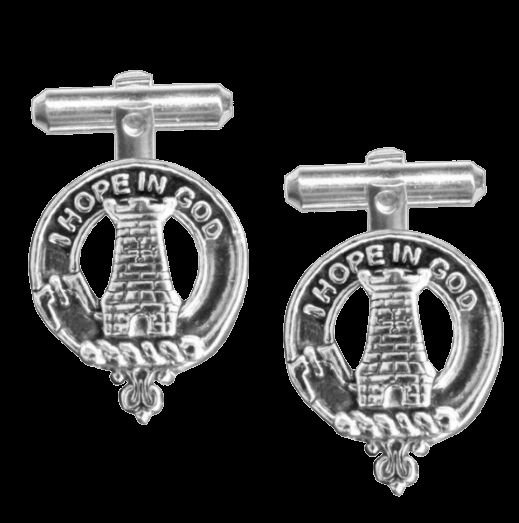 Image 0 of MacNaughton Clan Badge Sterling Silver Clan Crest Cufflinks