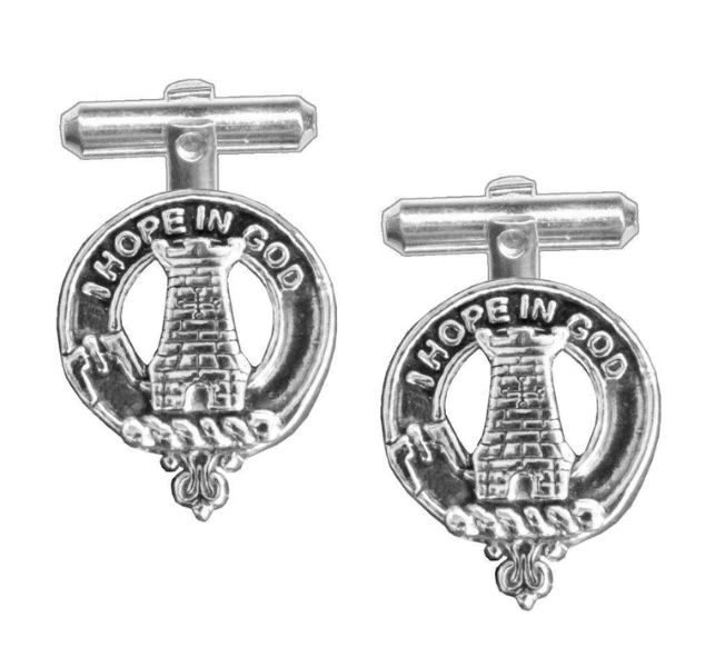 Image 1 of MacNaughton Clan Badge Sterling Silver Clan Crest Cufflinks