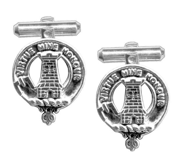 Image 1 of MacLean Clan Badge Sterling Silver Clan Crest Cufflinks