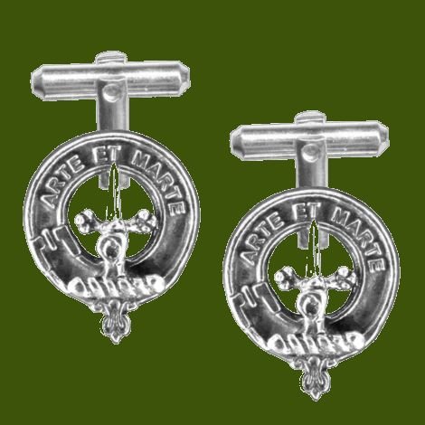 Image 0 of Bain Clan Badge Stylish Pewter Clan Crest Cufflinks