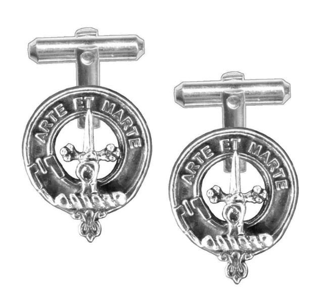 Image 1 of Bain Clan Badge Stylish Pewter Clan Crest Cufflinks