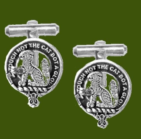 Image 0 of MacPherson Clan Badge Stylish Pewter Clan Crest Cufflinks