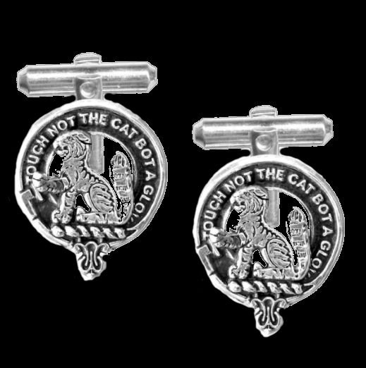 Image 0 of MacPherson Clan Badge Sterling Silver Clan Crest Cufflinks