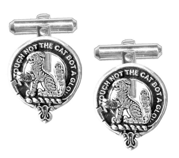 Image 1 of MacPherson Clan Badge Sterling Silver Clan Crest Cufflinks