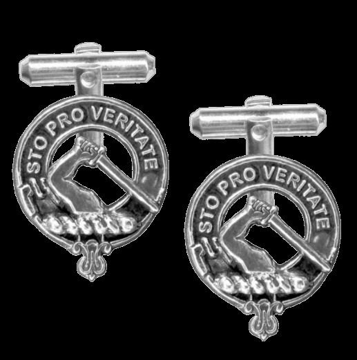 Image 0 of Guthrie Clan Badge Sterling Silver Clan Crest Cufflinks