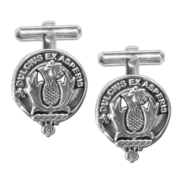 Image 1 of Ferguson Clan Badge Stylish Pewter Clan Crest Cufflinks