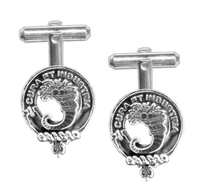 Image 1 of Walker Clan Badge Sterling Silver Clan Crest Cufflinks