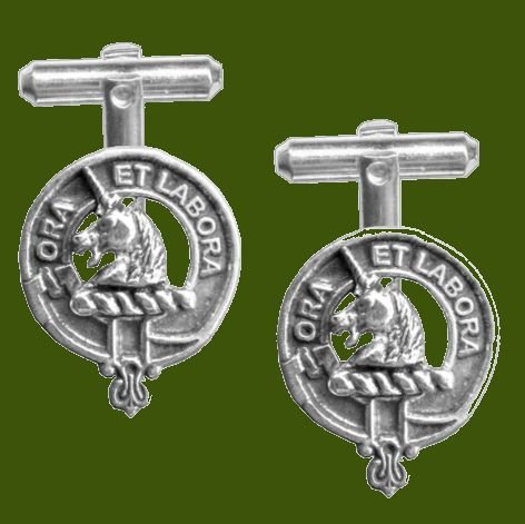 Image 0 of Ramsay Clan Badge Stylish Pewter Clan Crest Cufflinks