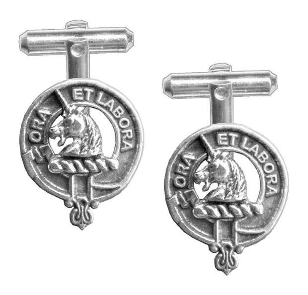 Image 1 of Ramsay Clan Badge Sterling Silver Clan Crest Cufflinks
