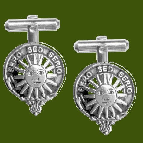 Image 0 of Kerr Clan Badge Stylish Pewter Clan Crest Cufflinks