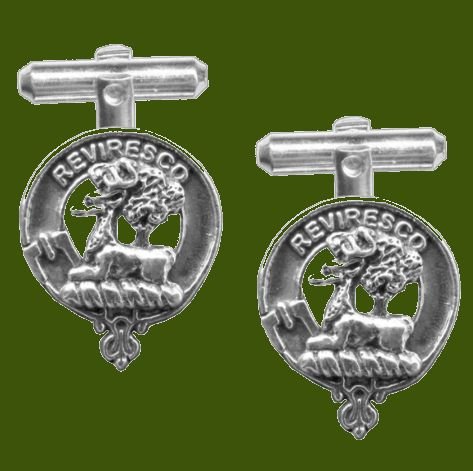 Image 0 of Maxwell Clan Badge Stylish Pewter Clan Crest Cufflinks