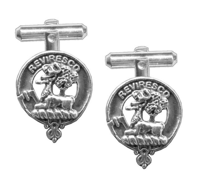 Image 1 of Maxwell Clan Badge Stylish Pewter Clan Crest Cufflinks