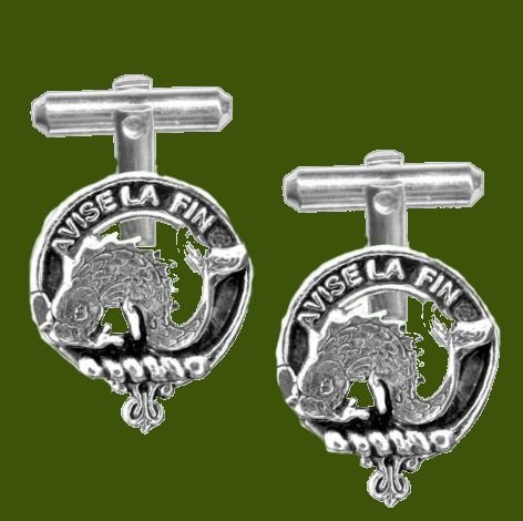 Image 0 of Kennedy Clan Badge Stylish Pewter Clan Crest Cufflinks