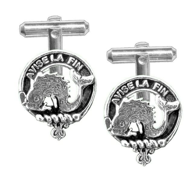 Image 1 of Kennedy Clan Badge Sterling Silver Clan Crest Cufflinks
