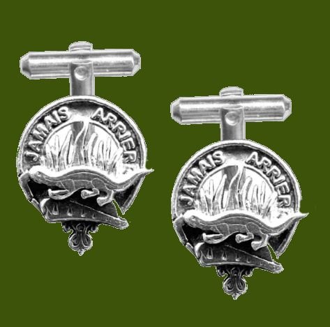 Image 0 of Douglas Clan Badge Stylish Pewter Clan Crest Cufflinks
