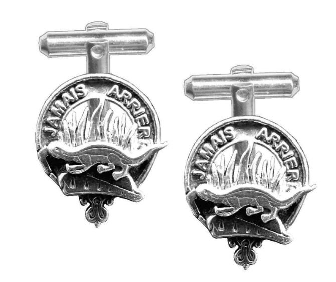 Image 1 of Douglas Clan Badge Stylish Pewter Clan Crest Cufflinks