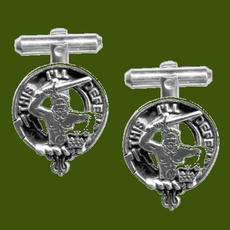 Image 0 of MacFarlane Clan Badge Stylish Pewter Clan Crest Cufflinks