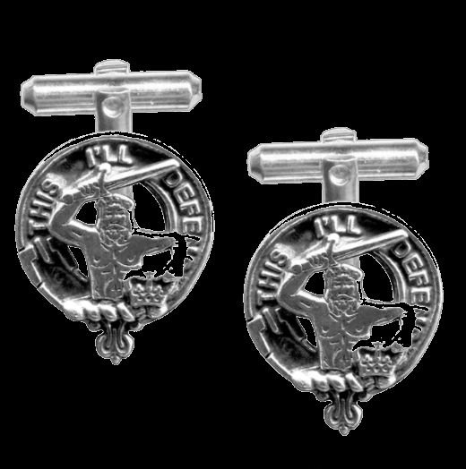 Image 0 of MacFarlane Clan Badge Sterling Silver Clan Crest Cufflinks