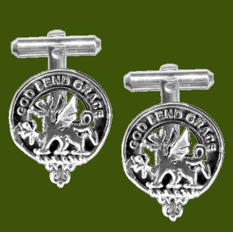 Image 0 of Crichton Clan Badge Stylish Pewter Clan Crest Cufflinks